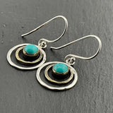 Boho Saturnus Oorbellen in Turquoise en Goud