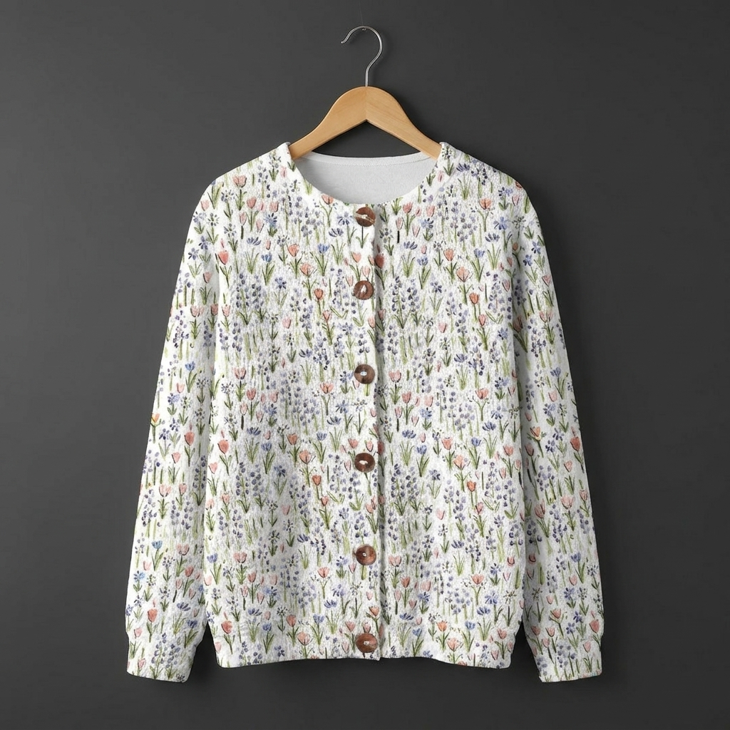 Sylvie | Bloemen Patroon Bedrukt Knoop Vest