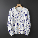Véronique | Vintage Bloem Kunstprint Knoop Vest