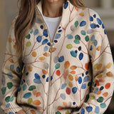 Ilse | Gebreide cardigan met botanische print