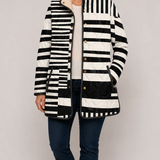 Miren | Black and White Abstract Quilted Jacket
