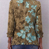 Annette | Boho Gradiënt Vintage Bloemen Ruches Jas
