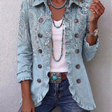 Brigitte | Vintage Paisley Print Geplooide Jas