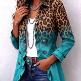 Dominique | Luipaard Ombré Ruches Blazer Jas