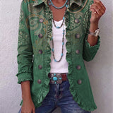 Colette | Bohemian Paisley Print Geplooide Jas