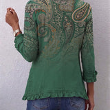 Colette | Bohemian Paisley Print Geplooide Jas