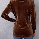 Renée | Vintage Revers Knoop Detail Lange Mouw Open Jas