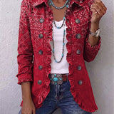 Paulette | Bohemian Paisley Ombré Print Geplooide Jas