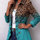 Dominique | Luipaard Ombré Ruches Blazer Jas