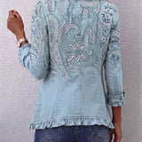 Brigitte | Vintage Paisley Print Geplooide Jas
