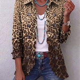 Jacqueline | Luipaard Print Geplooide Jas