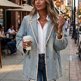 Hélène | Vintage Oversized Blazer met Rauwe Randen