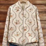 Lieke | Crèmekleurige cardigan met fijne bloemenprint