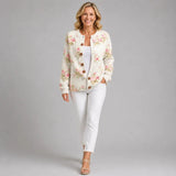 Brigitte | Bloemen & Bladeren Print Knoop Vest