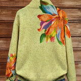 Lotte | Cardigan met tropische lelieprint