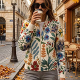 Hanneke | Ritscardigan met botanische tuinprint