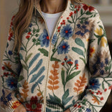 Hanneke | Ritscardigan met botanische tuinprint